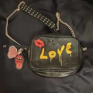 Black Love Graphic Crossbody Bag betsey johnson